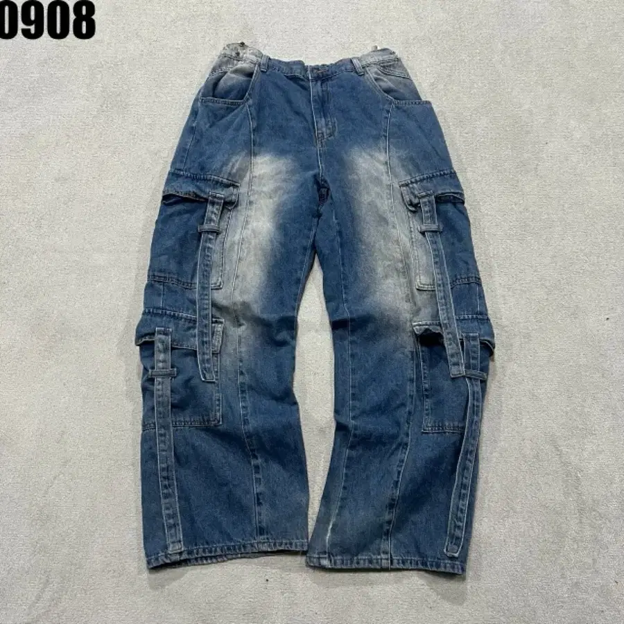 쉬인 커브 카고 바지 데님 팬츠 XL