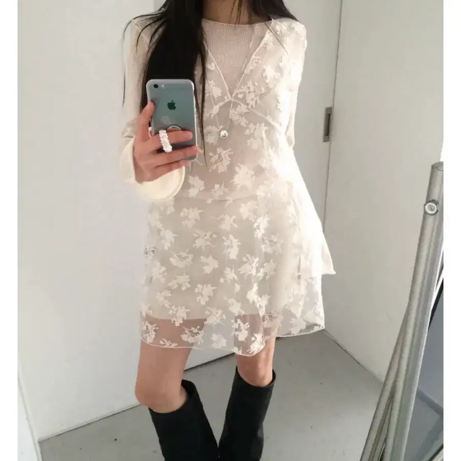 (새상품) Jasu see-through bustier ops 자수 시스루 뷔스티에ops