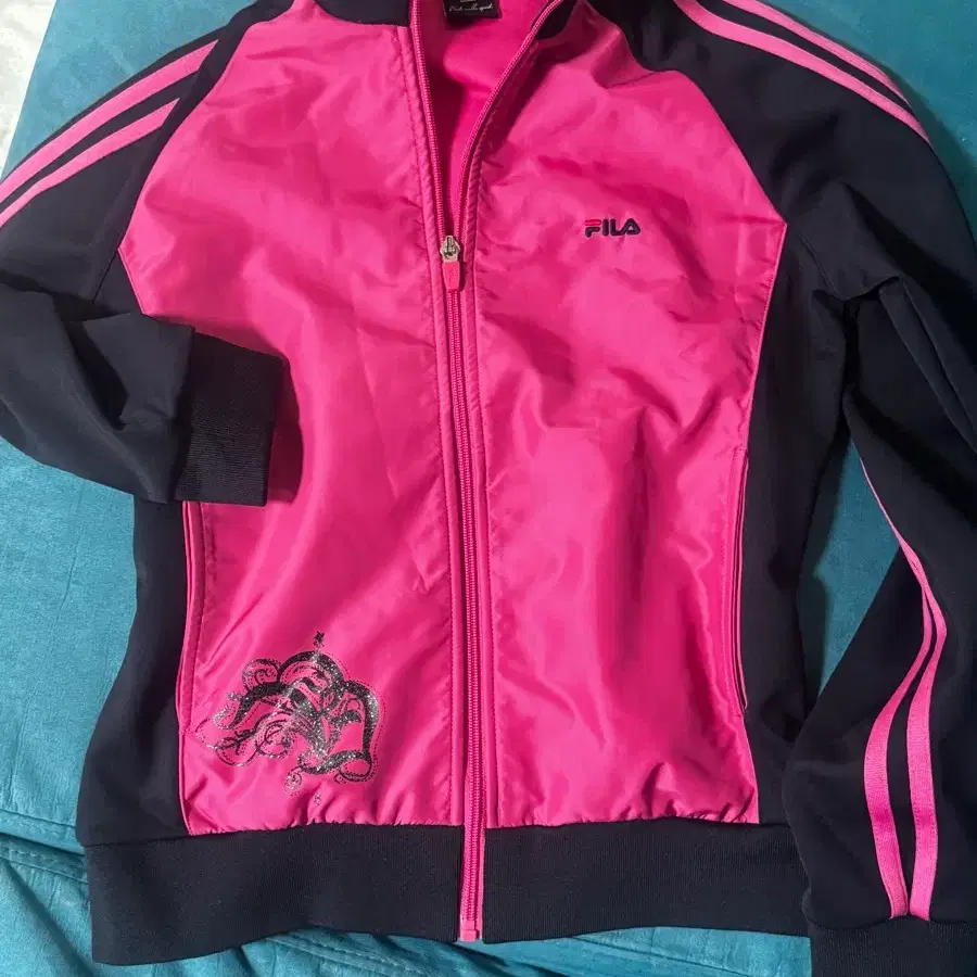 FILA 휠라 Y2K 핑크 져지 트랙탑 판매 00s 스타일 빈티지