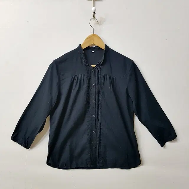 무인양품 MUJI 코튼 블라우스 블랙