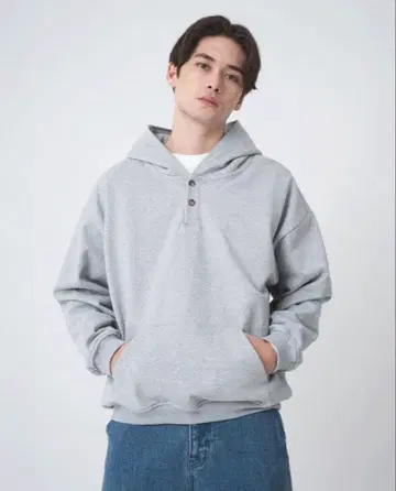 하프 스냅 후드티 B5187