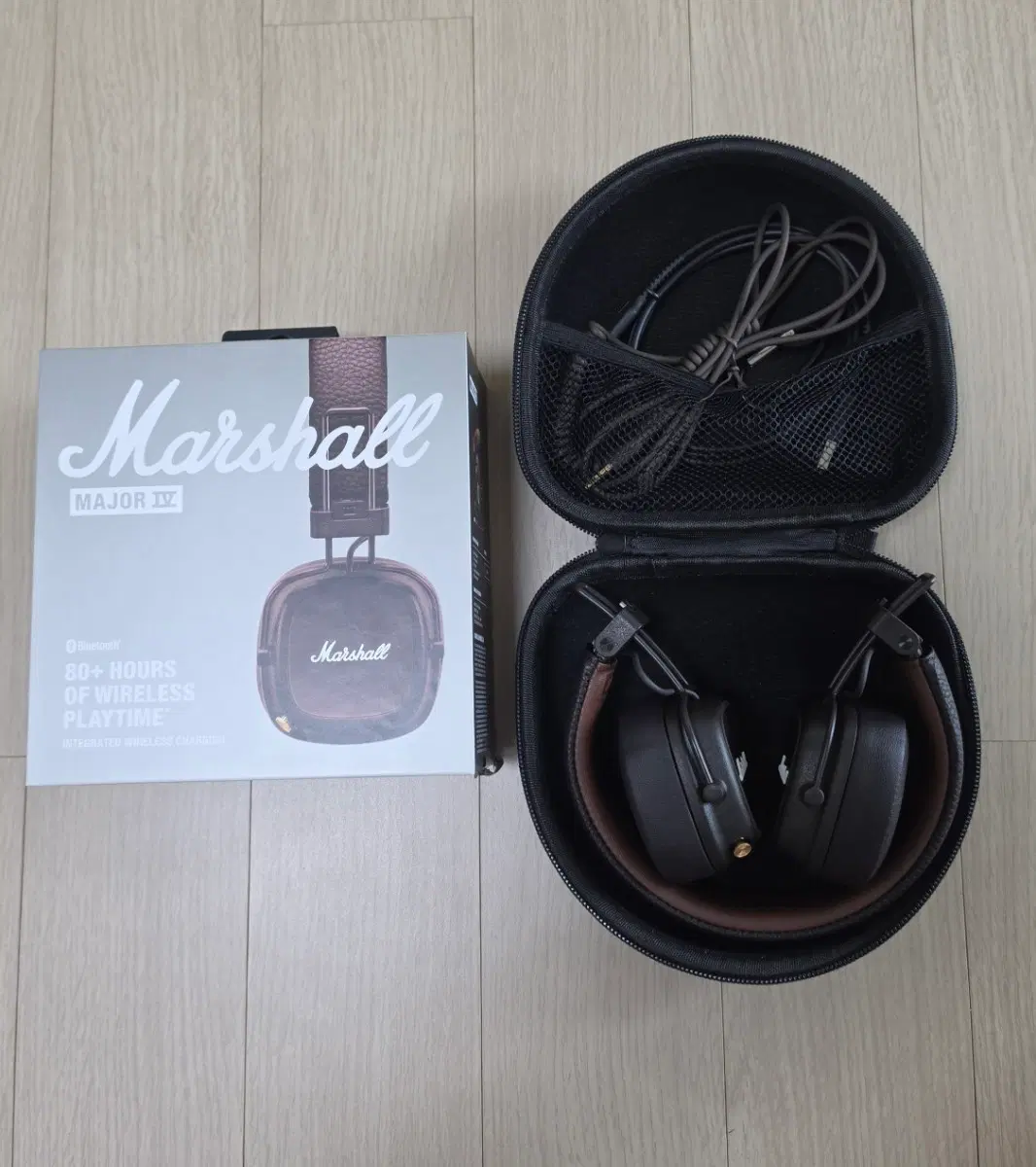 Marshall Major IV 마샷 헤드폰 브라운 + 케이스