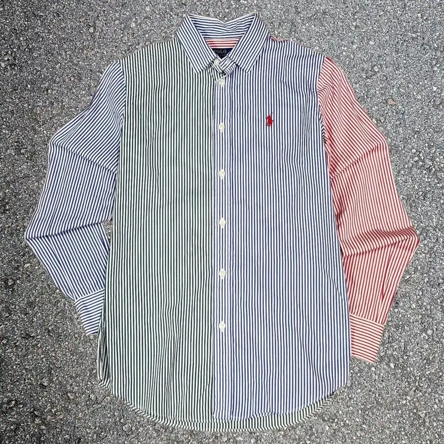 폴로 랄프로렌 Polo Ralph Lauren 클래식핏 멀티 스트라이프 컬러블록 펀 셔츠 L(14-16)