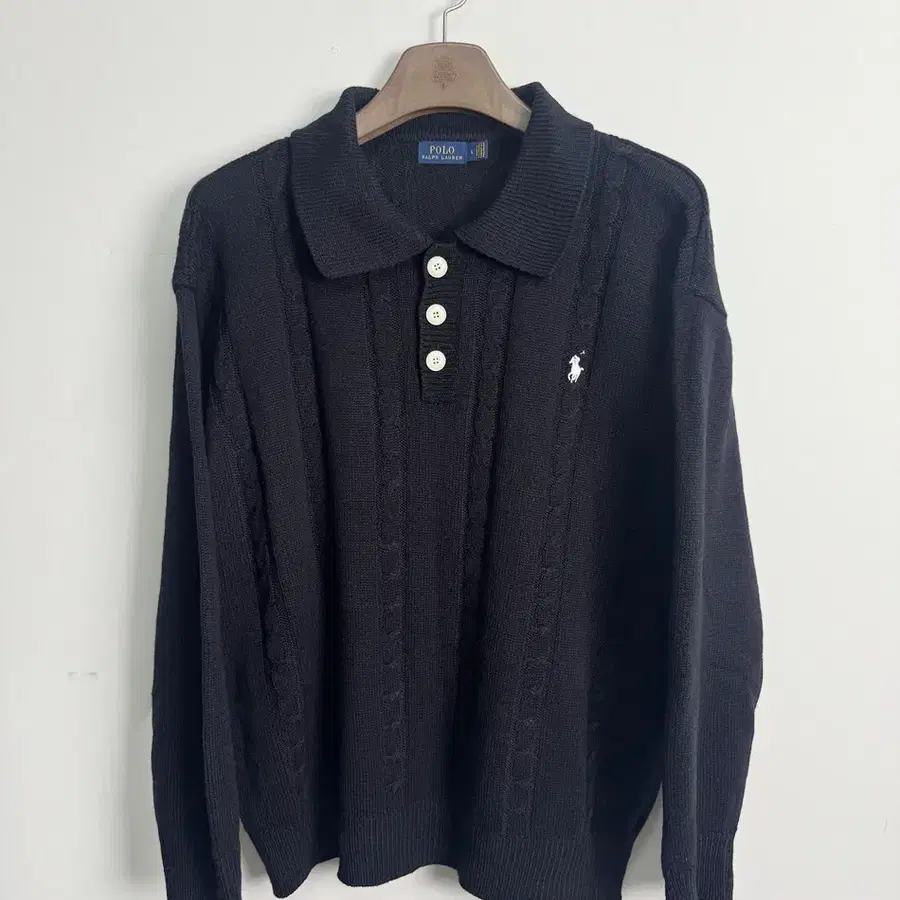 폴로 랄프로렌 (Polo Ralph Lauren) 케이블 니트 코튼 칼라 스웨터 (표기 L / 남성 100-105 추천)