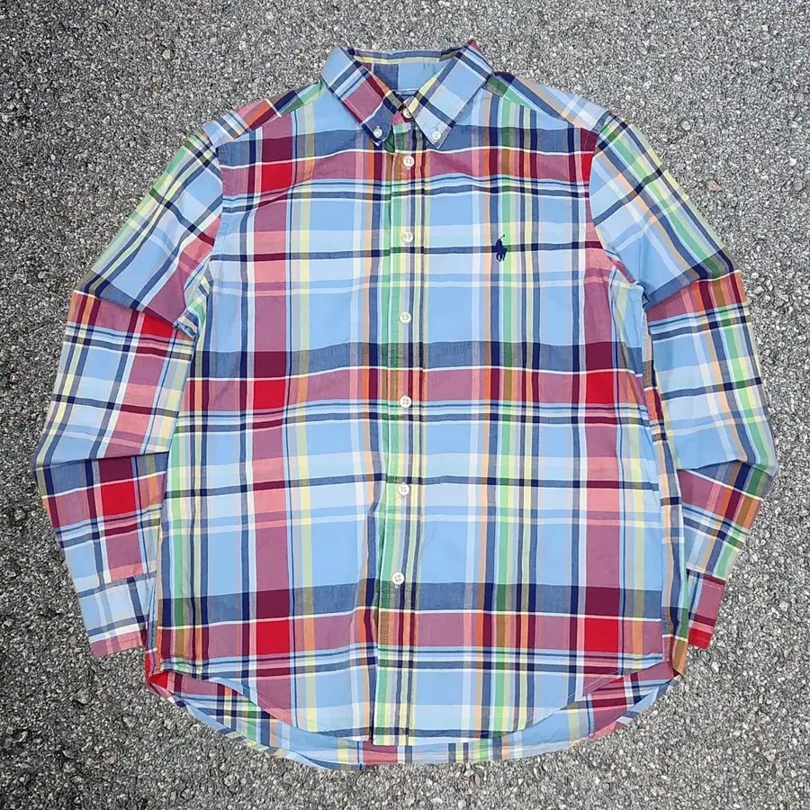 폴로 랄프로렌 Polo Ralph Lauren 라이트블루 멀티컬러 체크패턴 셔츠 L(14-16)