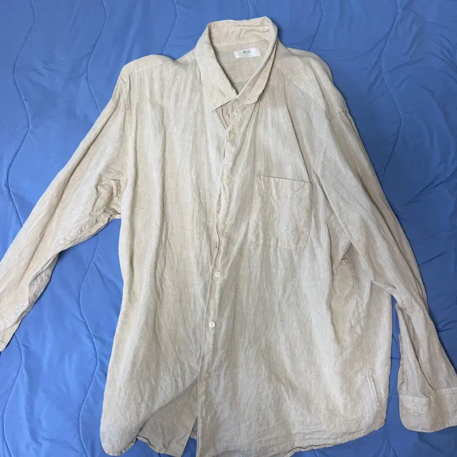 유니클로 린넨셔츠 베이지 3XL
