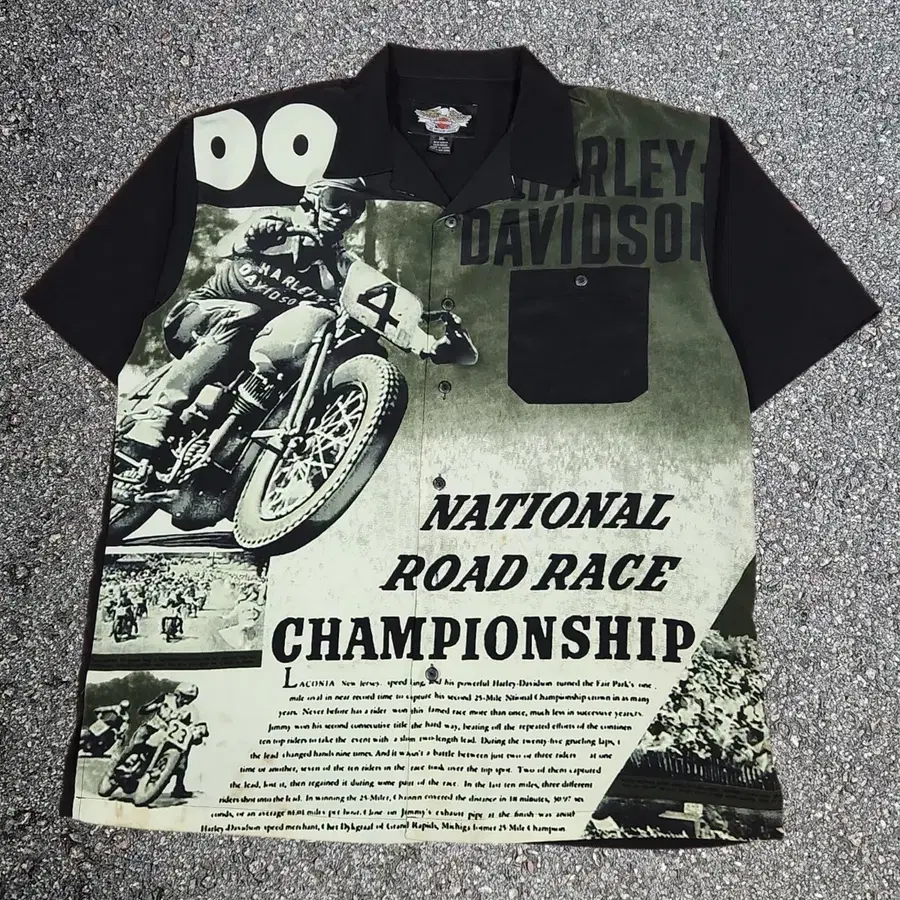 할리데이비슨 Harley Davidson 빈티지 내셔널 로드레이스 챔피언십 반팔 셔츠 XL