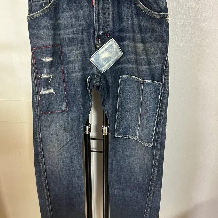 Dsquared2 청 데님 바지 패치 워싱