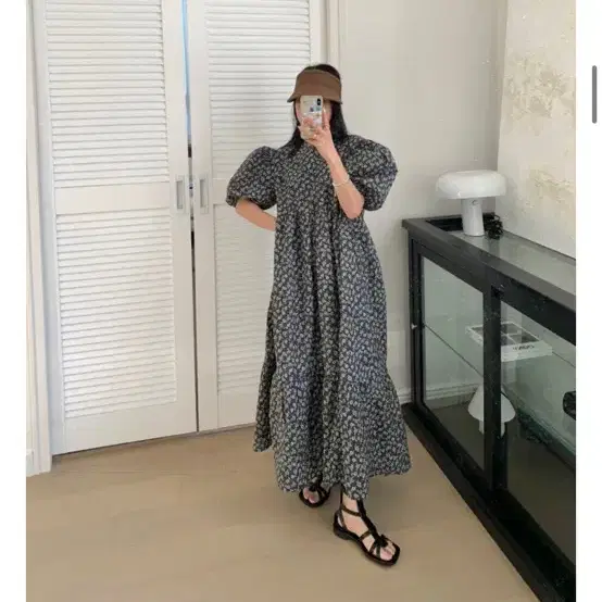 엔티크제이 퍼프 롱 원피스