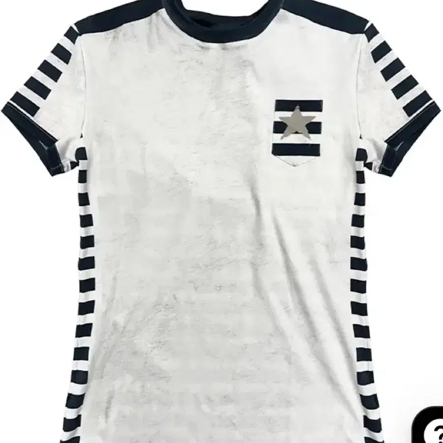 B.ACCESS 반팔 티셔츠 스트라이프 별 포켓 비엑세스 Star Stripe Vintage Slim T-Shirt