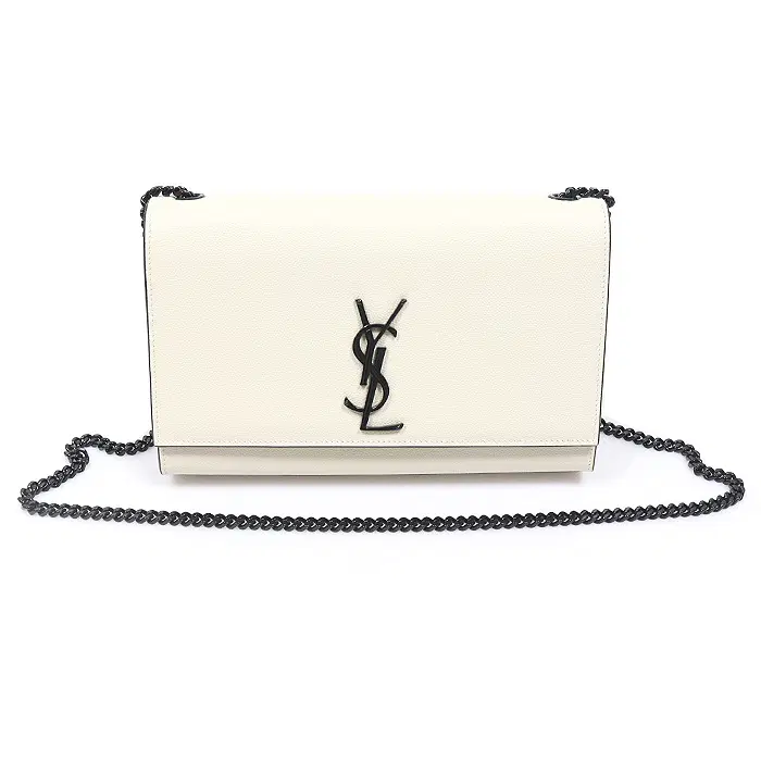 Saint Laurent(생로랑) 364021 화이트 그랑 드 뿌드르 텍스처드 클래식 케이트 미듐 사첼 숄더백 MUJ19643YSL