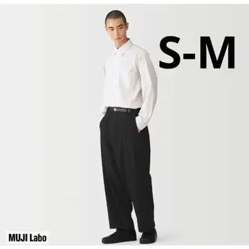 무인양품 MUJI Labo 신사 코튼 야크 다보 팬츠 블랙 S-M