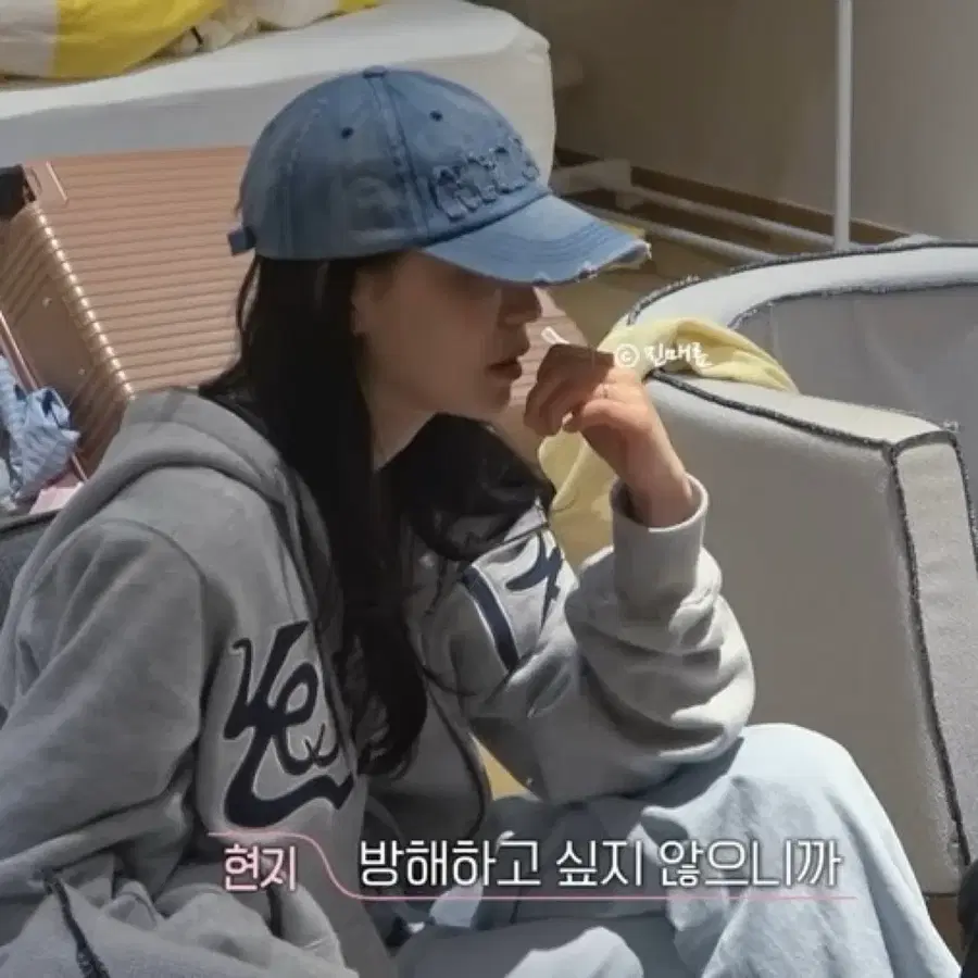 마코이 환승연애 현지 데님 볼캡 모자 청네이비