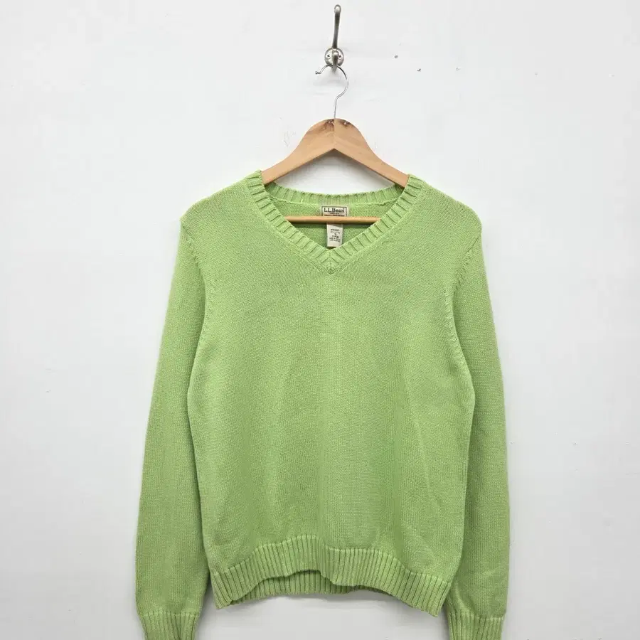 LLBean 브이넥 니트 올리브 여m