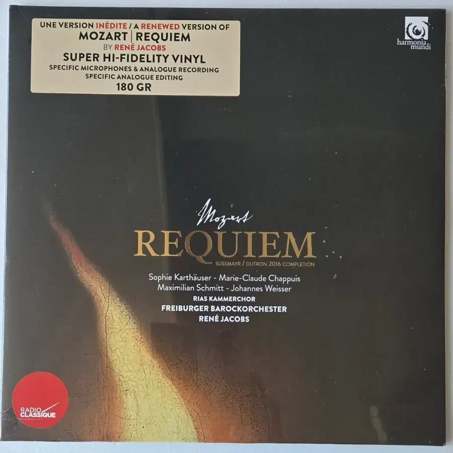 르네 야콥스 - 모차르트 레퀴엠 LP ( 미개봉, Harmonia Mundi 180g )