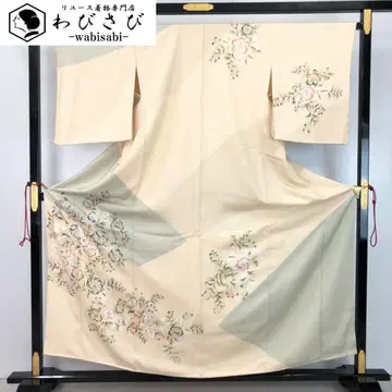 츠케사게 분위기 좋은 츠지가하나 시보리 염색 분할 옅은 달걀색 K-4918