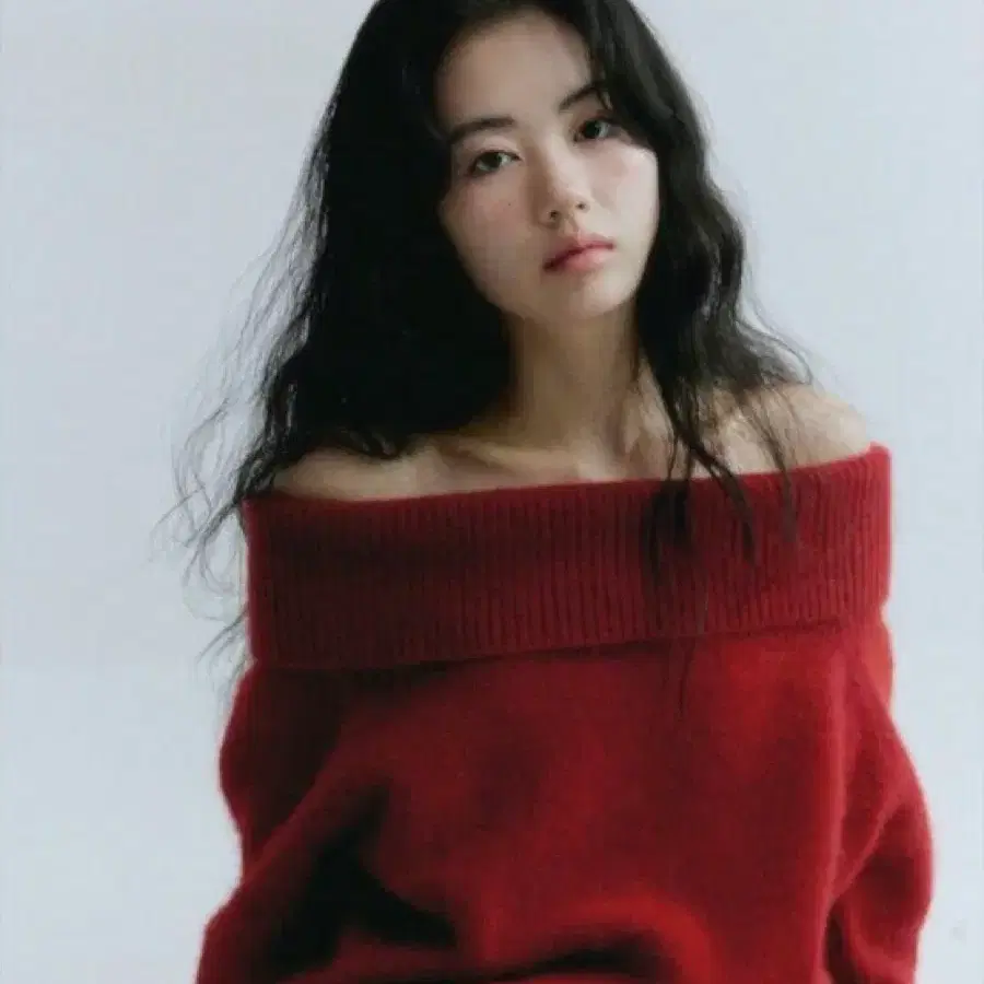 아카이브 제이투유 오프숄더 스웨터 레드