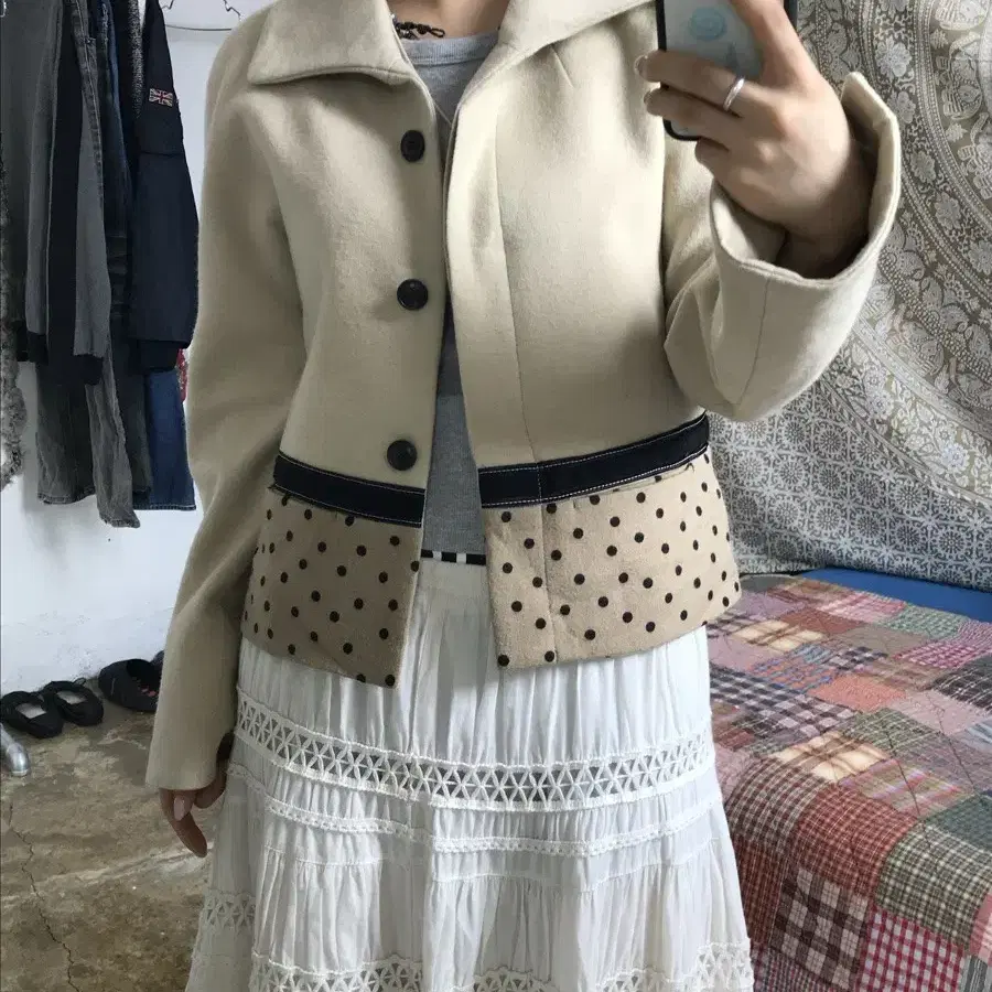 JUDY JPN빈티지 도트 자켓 Z1950