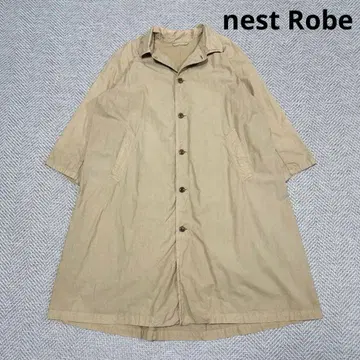새상품급 네스트로브 수피마 코튼 스텐카라 코트 베이지 F