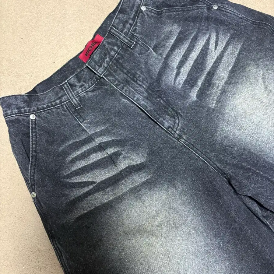 기철 버뮤다 팬츠 L사이즈 블랙 DEEP-SEA BERMUDA DENIM PANTS