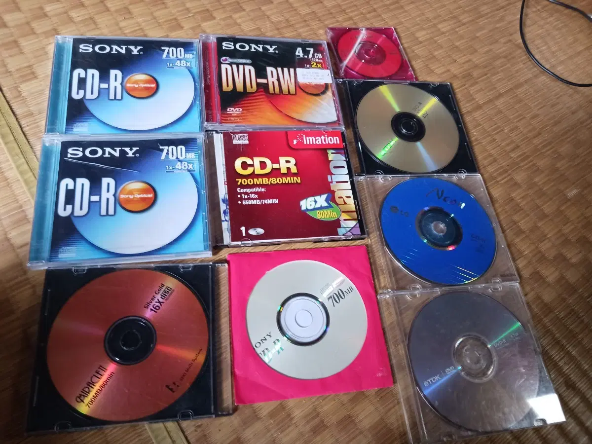 소니 CD-R DVD-RW 공CD 미사용품 포함총10개
