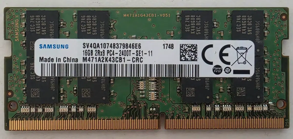 삼성 노트북램 DDR4-2400T 16G 팝니다.