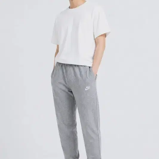남L/나이키 라이트 그레이 밴딩 조거 팬츠