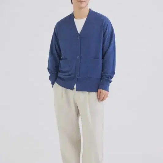 남XS/COS 네이비 울 100% 가디건