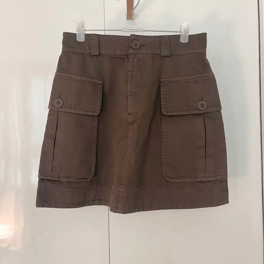 끌로에 SeeByChloe 카키 브라운 카고 미니 스커트