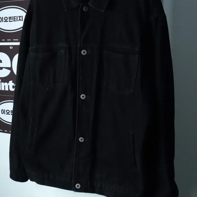 (L-XL) 파르티멘토 집업 바람막이 점퍼자켓 트러커 블랙-H39716