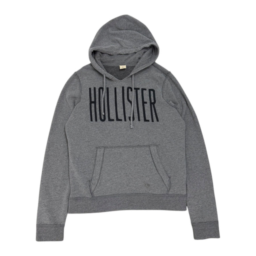 홀리스터 Hollister 그레이 스펠로고 기모 후드티 M