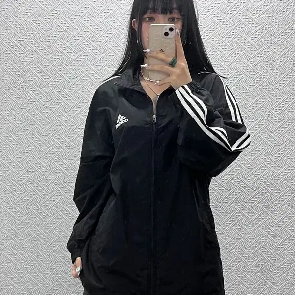 아디다스 빈티지 캐주얼 오리지널 삼선 바람막이 자켓 L C14855