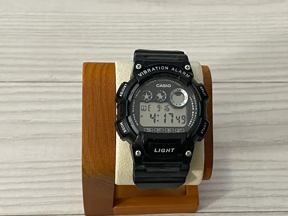 [CASIO] 카시오 진동알람 슈퍼 일루미네이터 W-735H 블랙