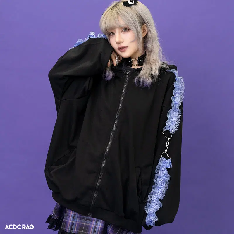 ACDC RAG 러브 펑크 집업 후드 BLACK/PURPLE ONE SIZE