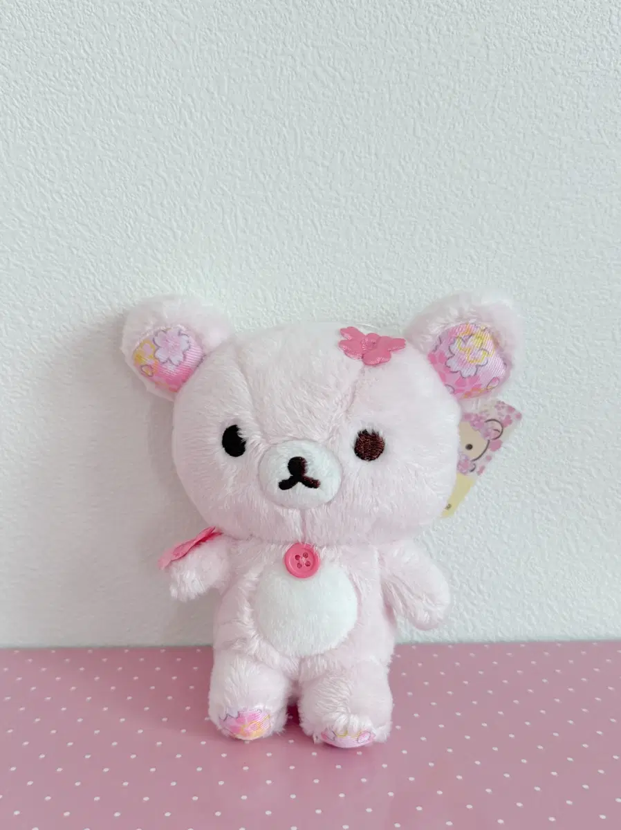 산엑스 코리락쿠마 벚꽃 테마 인형 핑크