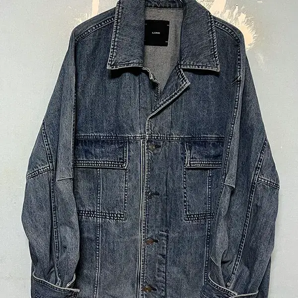 일꼬르소 남자 오버핏 워싱 데님 트러커 자켓 춘추복 3XL 115-120