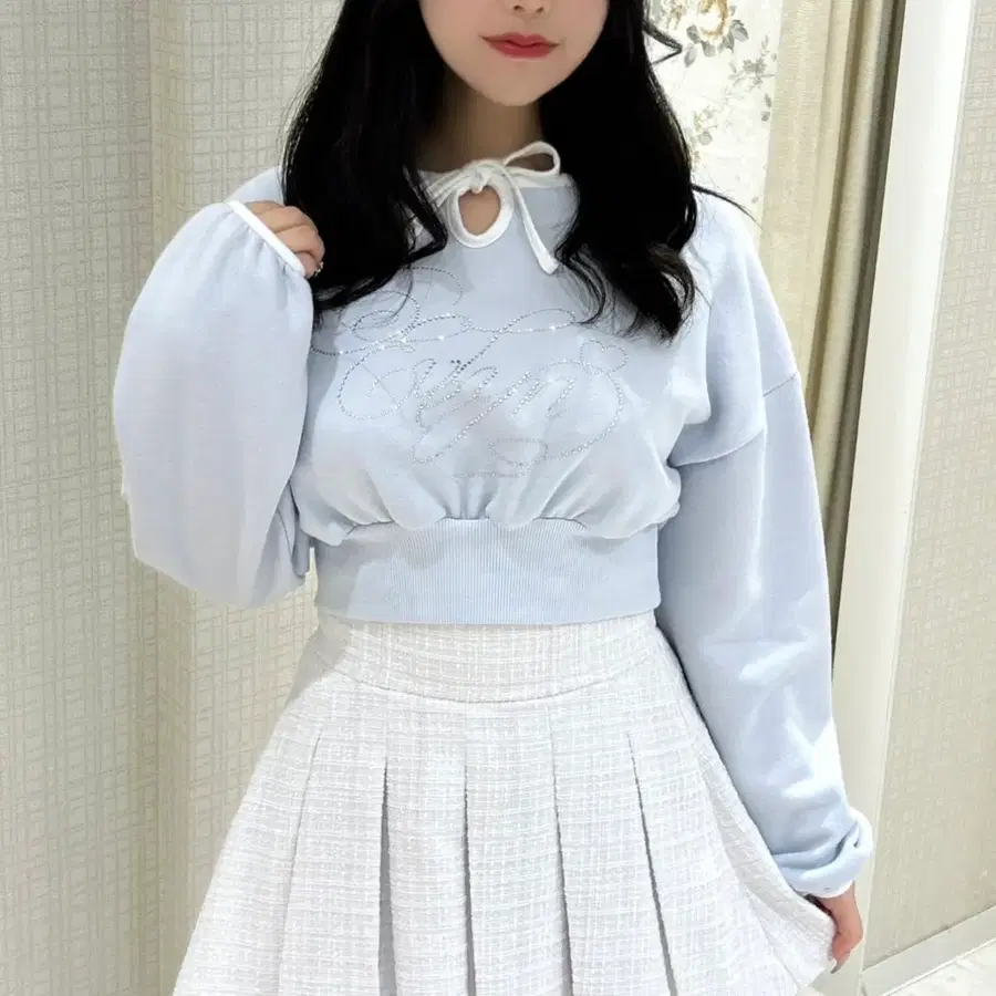 에블린 evelyn 비쥬 블라우스 긴팔 미즈이로 양산형 스나계 양지뢰 걸리
