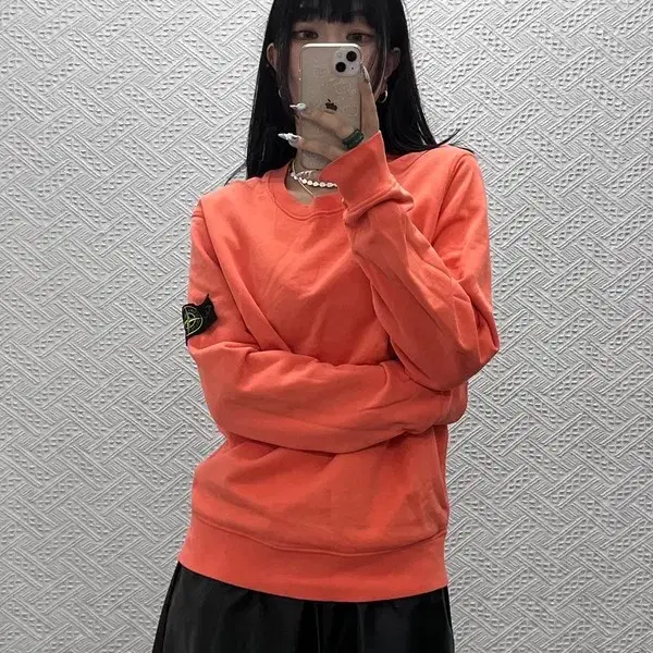 스톤아일랜드 빈티지 캐주얼 오렌지 와펜 맨투맨 M C14876