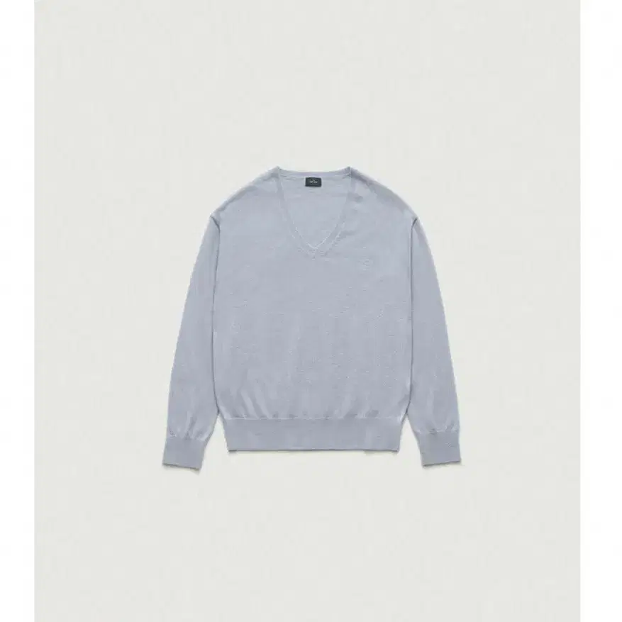 더바넷 Light Plain V-Neck Knit Sweater_Baby Blue