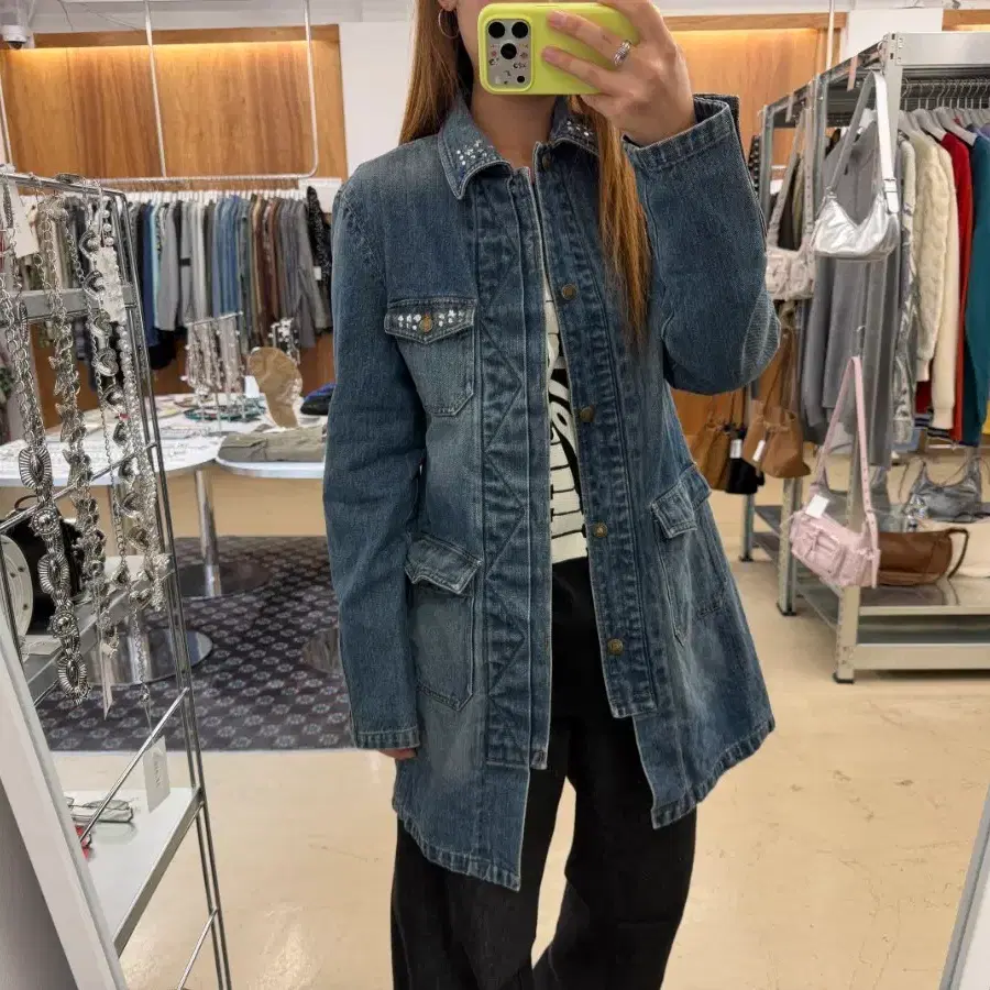 LAUREN JEANS 로렌진 랄프로렌 커버올자켓 데님코트 청자켓 반코트 M