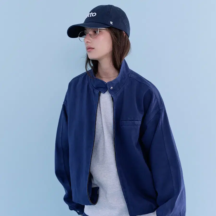 ํ
ํ | Tone cotton blouson_blue