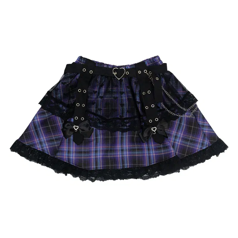 ACDC RAG 러브 펑크 미니스커트 퍼플 BLACK/PURPLE ONE SIZE