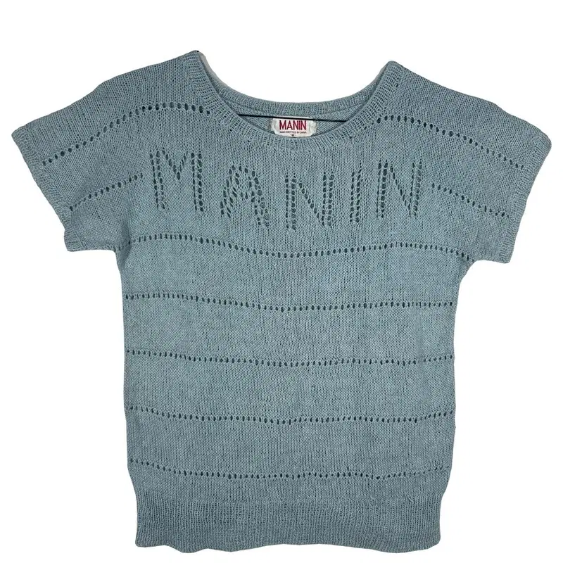 MANIN 민트 펀칭 반팔 니트 [M] 미니멀 페미닌 여름니트 린넨