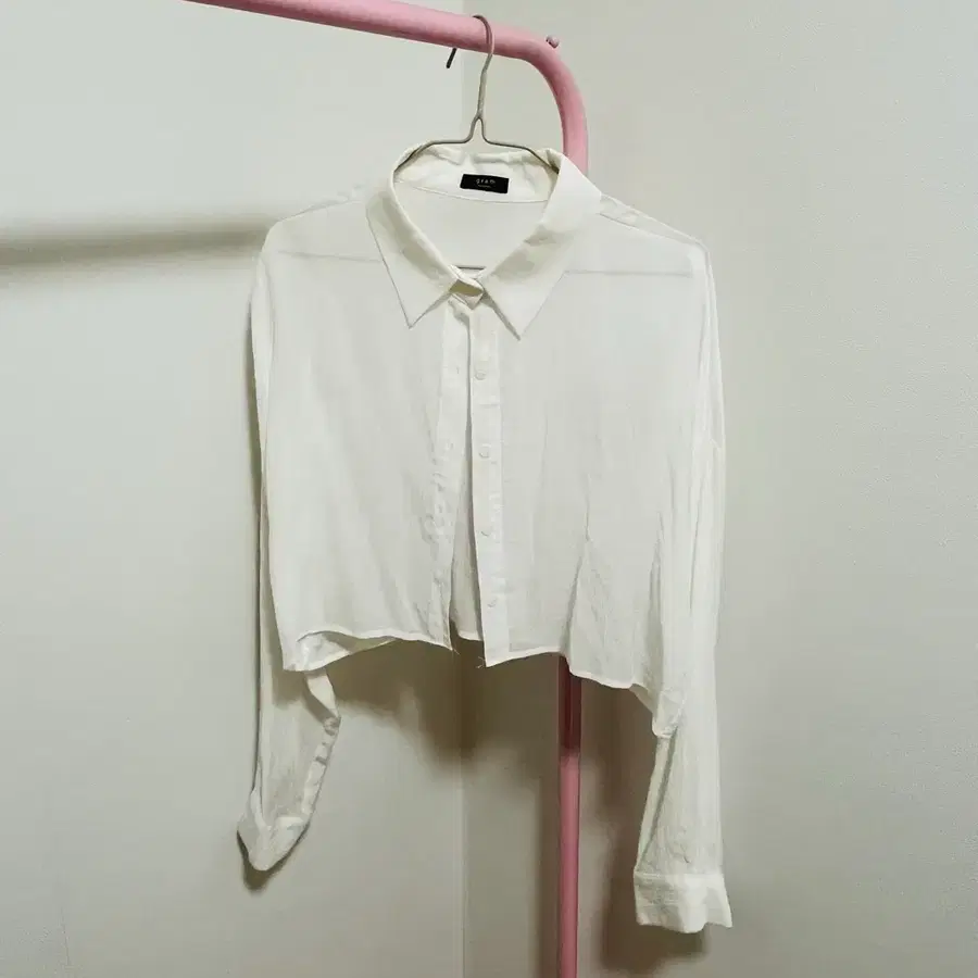 거의새상품#카라시스루크롭셔츠