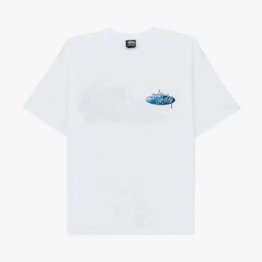 (정품/M) 스투시 stussy 웨이브 오발 화이트 티셔츠 반소매