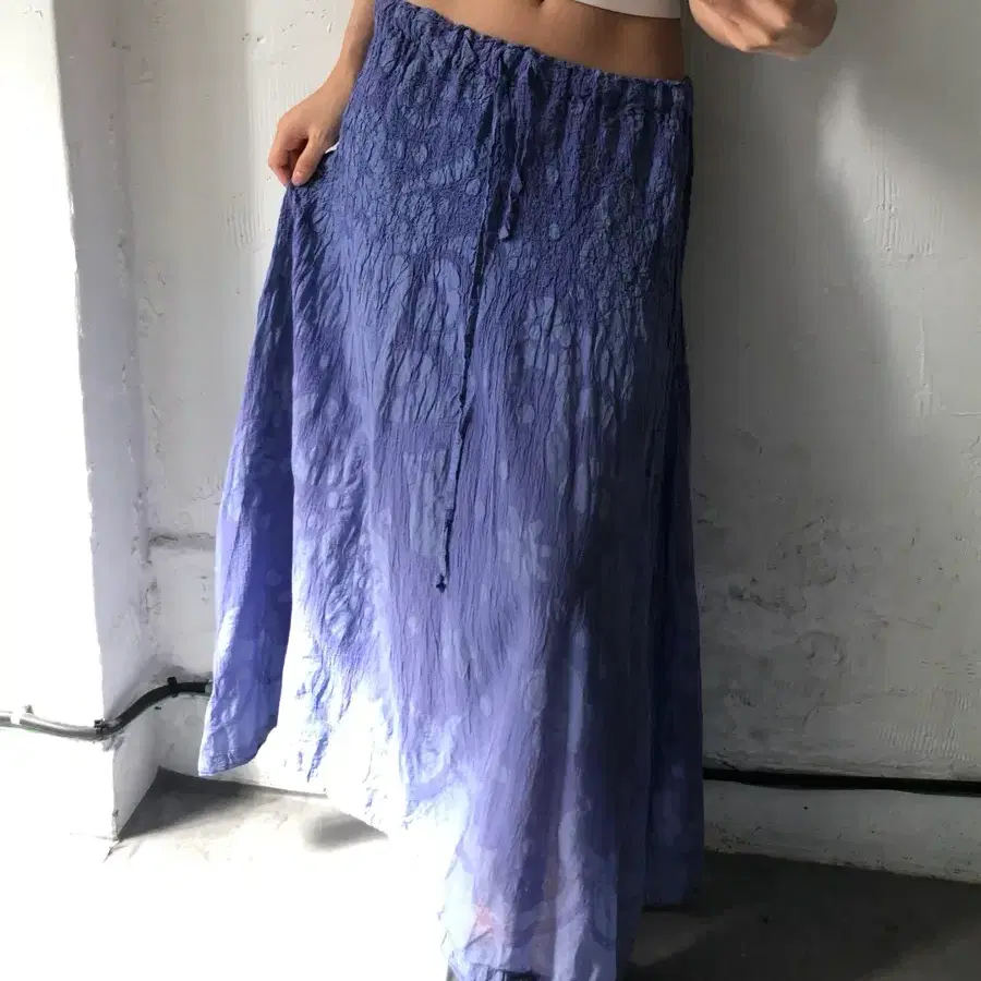 Issey Miyake 이세이 미야케 미 퍼플 패턴 롱 스커트
