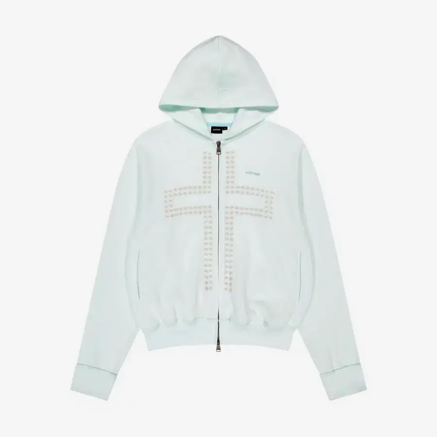 아캄 후드집업 민트 Cross Rhinestone Zip-Up Hoodie (Ice Blue)