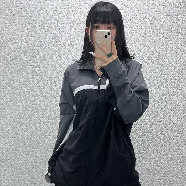 챔피온 빈티지 캐주얼 배색 바람막이 자켓 M C14874