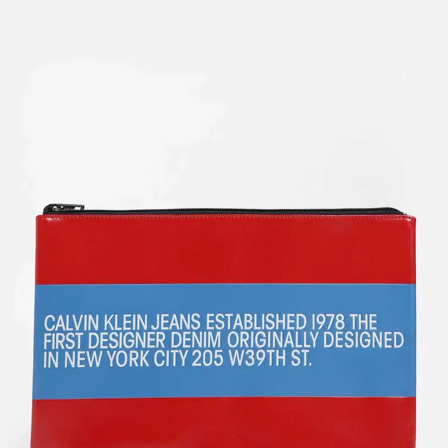 Calvin klein by raf simons established 1978 red leather clutch