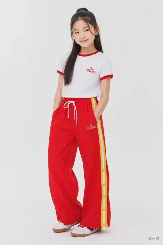 키즈165/아이스비스킷 사이드 라인 트랙 팬츠